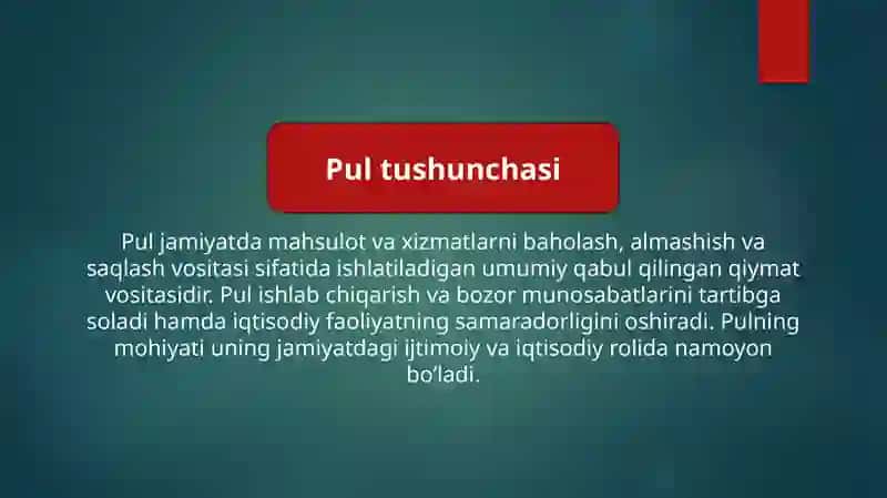 Pulning mohiyati va funksiyalari 3