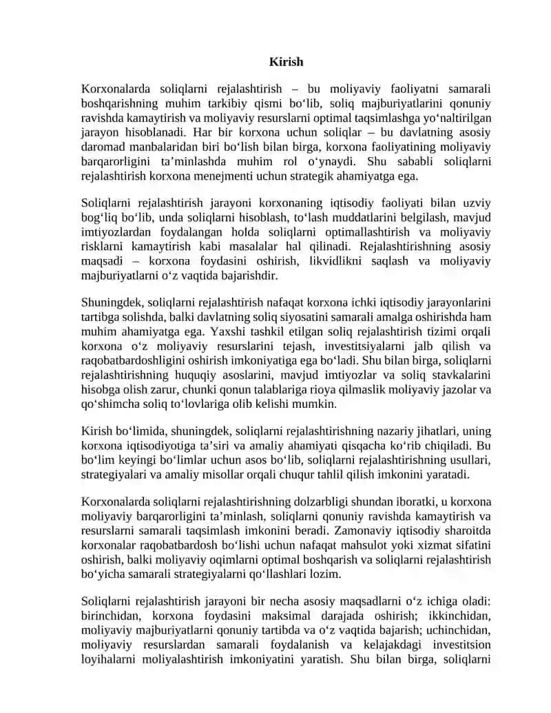 Korxonalarda soliqlarni rejalashtirish 3