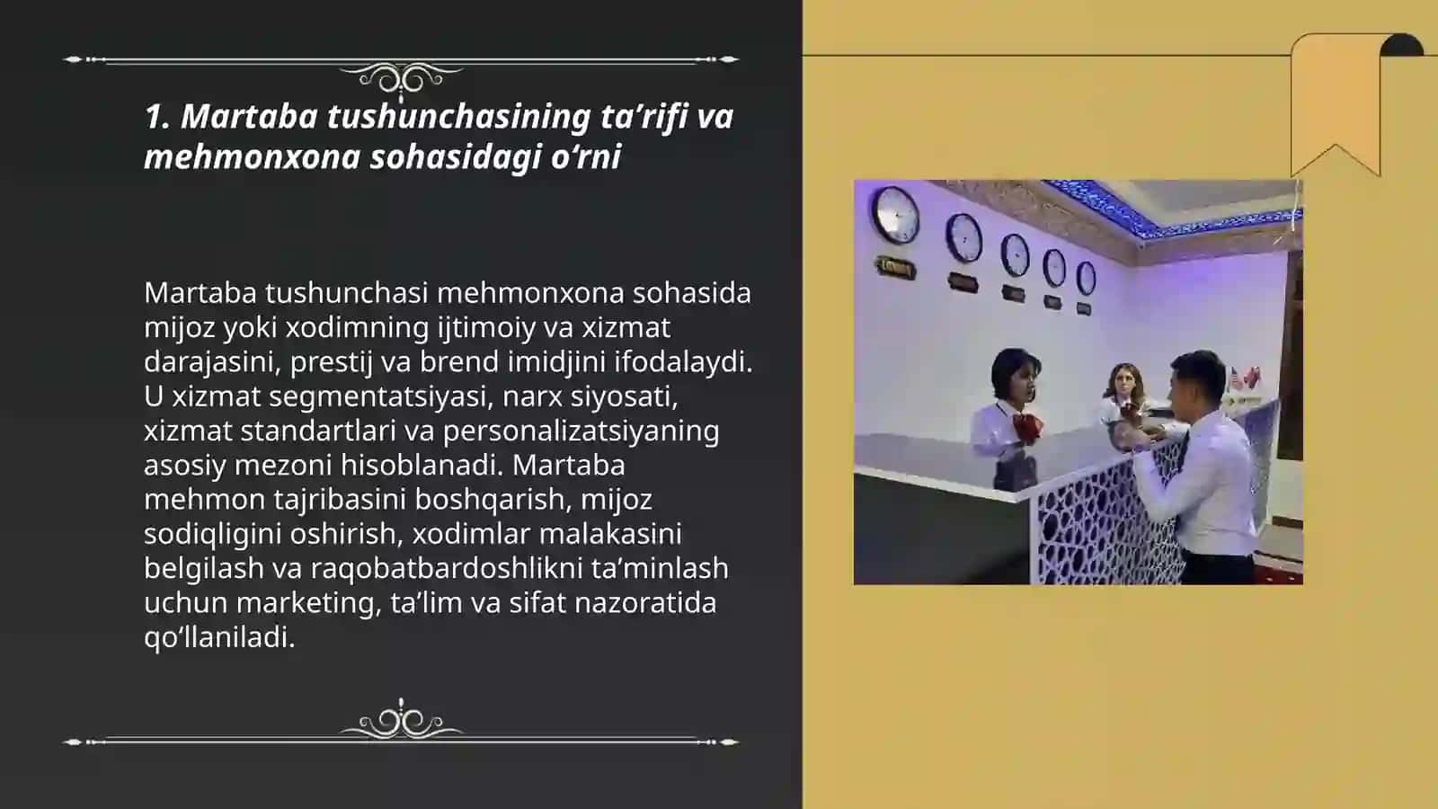Mehmonxonalarda martabalar tushunchasi 3