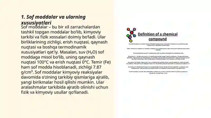 Sof moddalar va aralashmalar 3