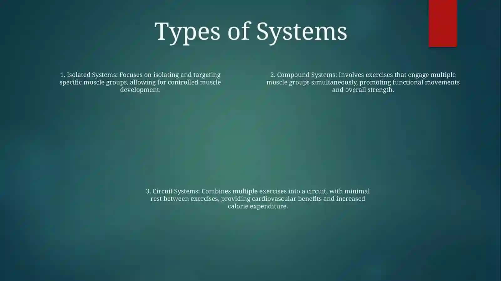 The System Of Exercises 3
