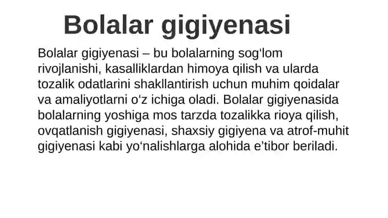 Bolalar gigiyenasi 3