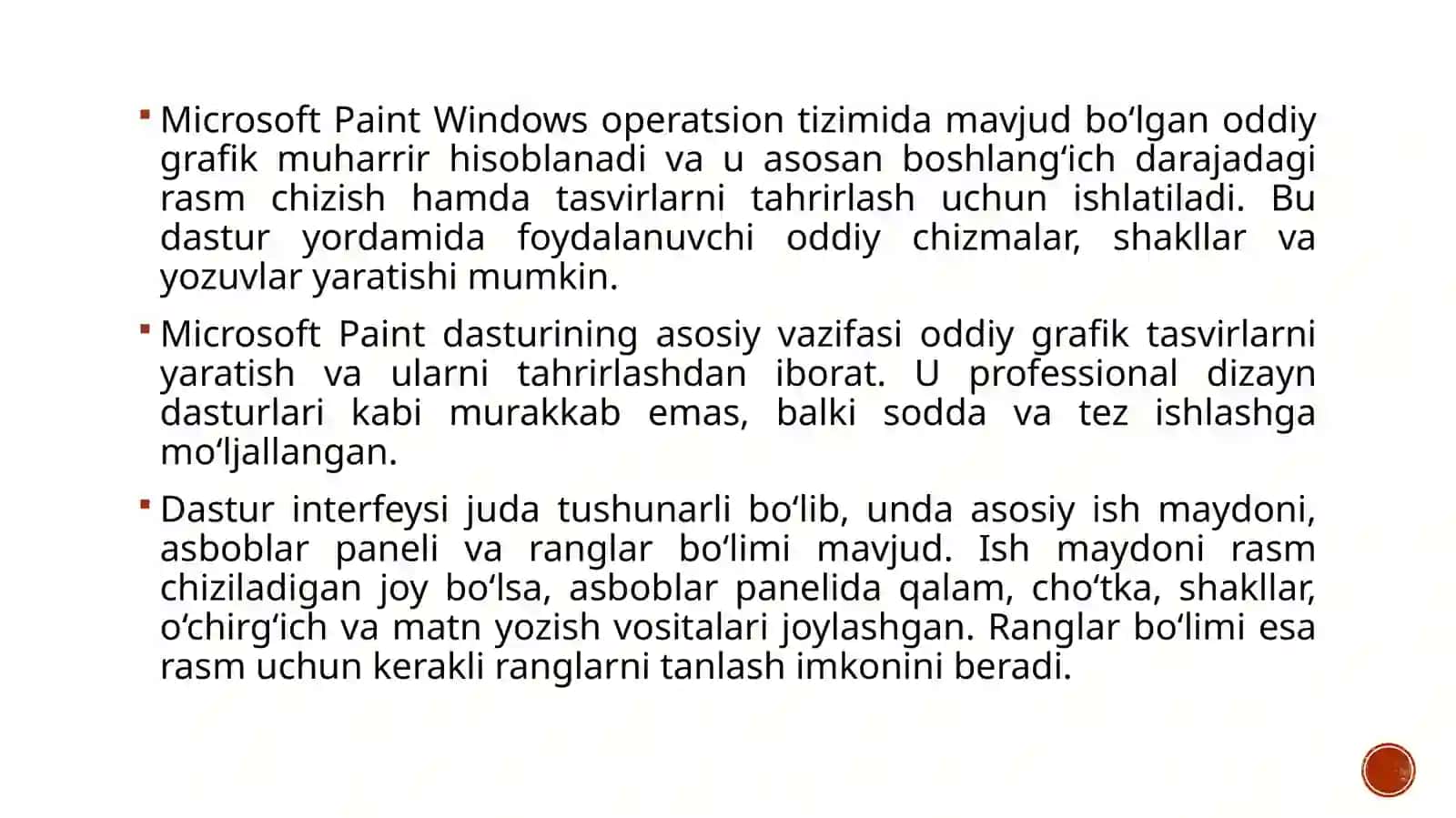 Microsoft Paint dasturida oddiy rasm yaratish 3