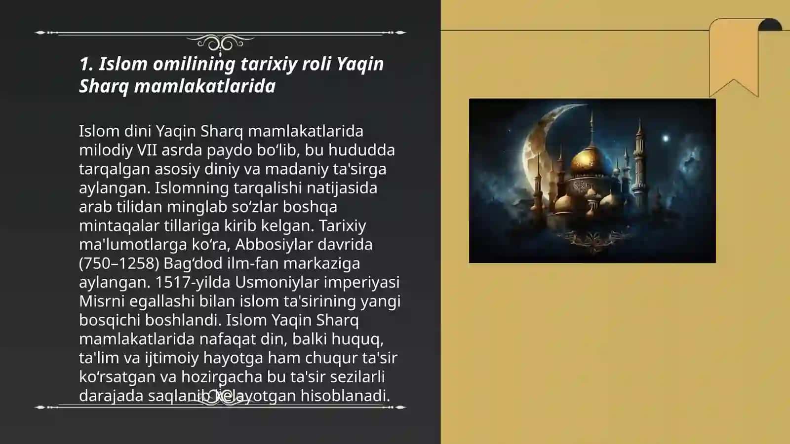 Islom omilining Yaqin Sharq mamlakatlaridagi o'rni va ta'siri 3