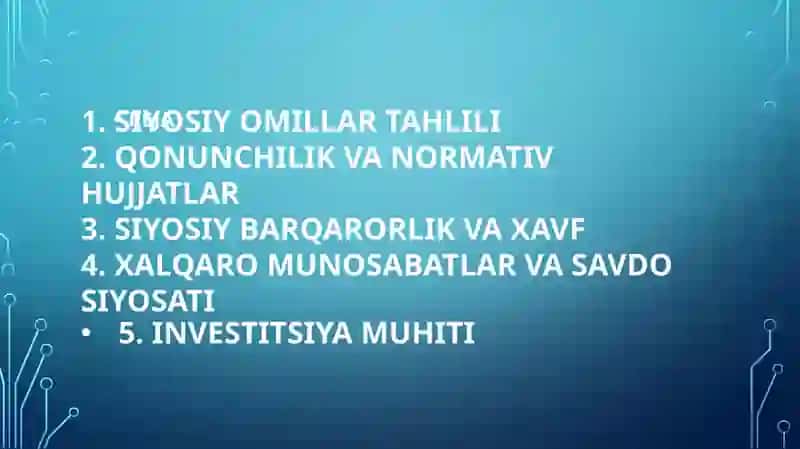 Siyosiy omillar tahlili 3