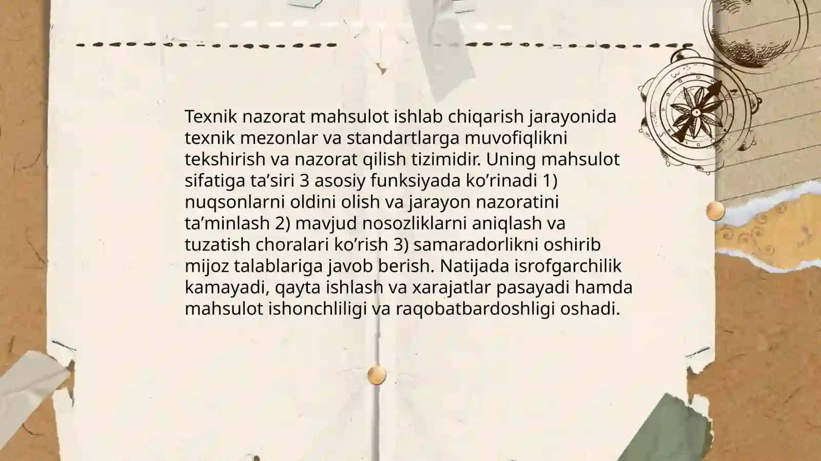 Texnik nazoratning mahsulot sifatiga ta'siri 3