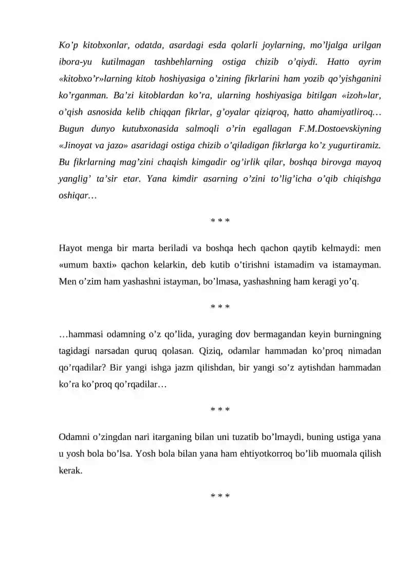 F.M.Dostoevskiyning «Jinoyat va jazo» 3
