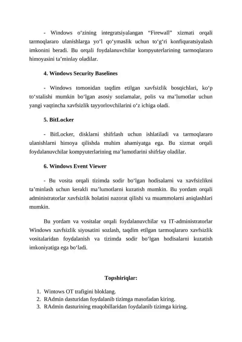 Windows xavfsizlik siyosati yoqish | RAdmin dasturidan foydalanib tizimga masofadan kirish 3