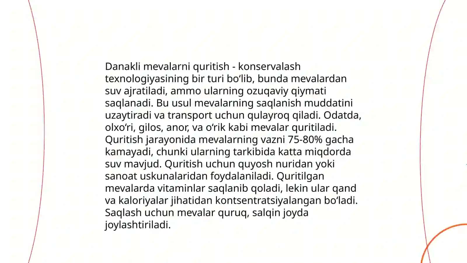 Danakli mevalarni quritish tehnalogiyasi 3