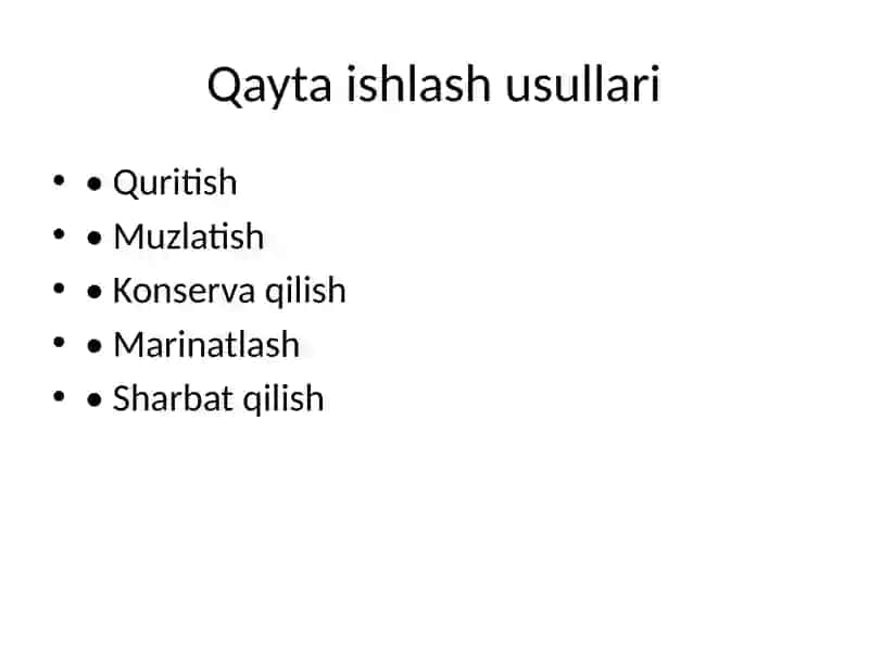 Qayta ishlangan meva va sabzavotlar 3