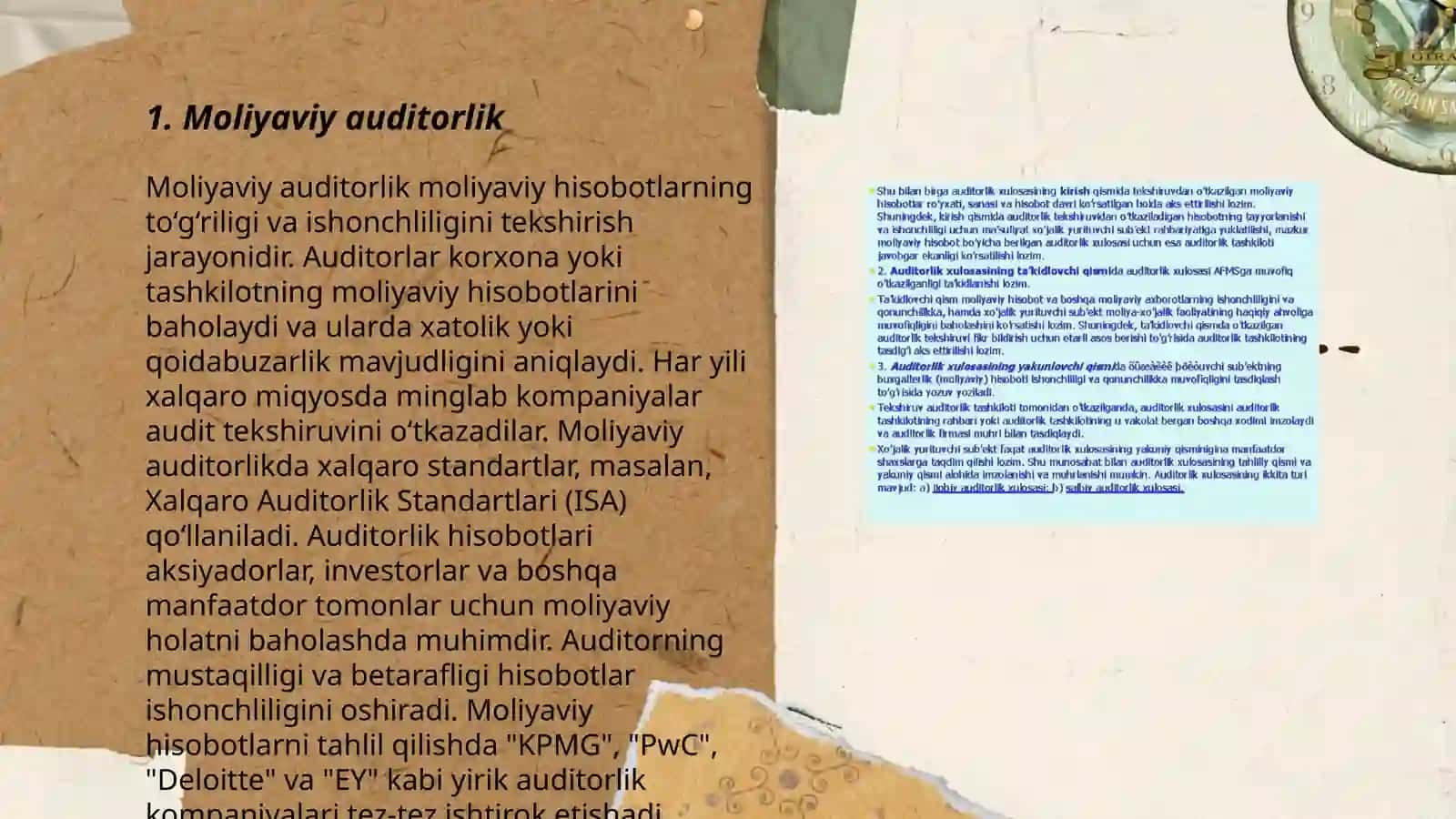 Audetorlik tekshiruvi turlari va shakilari 3
