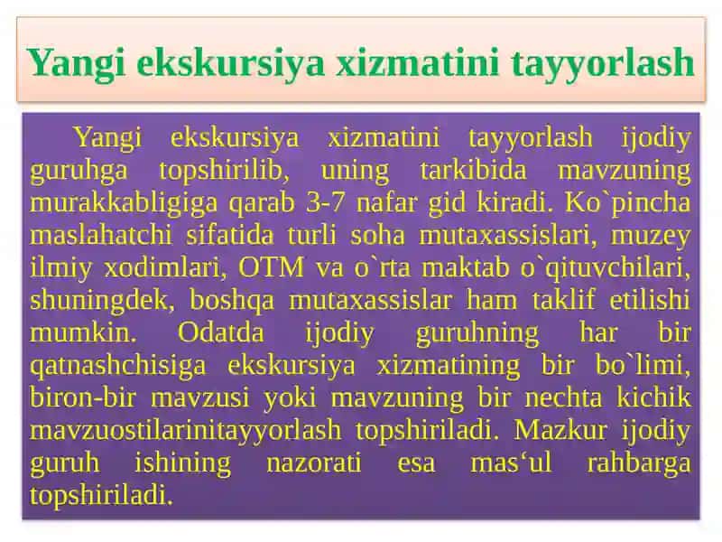 Yangi ekskursiya tayyorlash texnologiyasi 3
