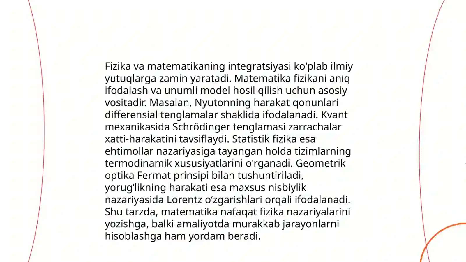 Fizika va matematika integratsiyasi 3