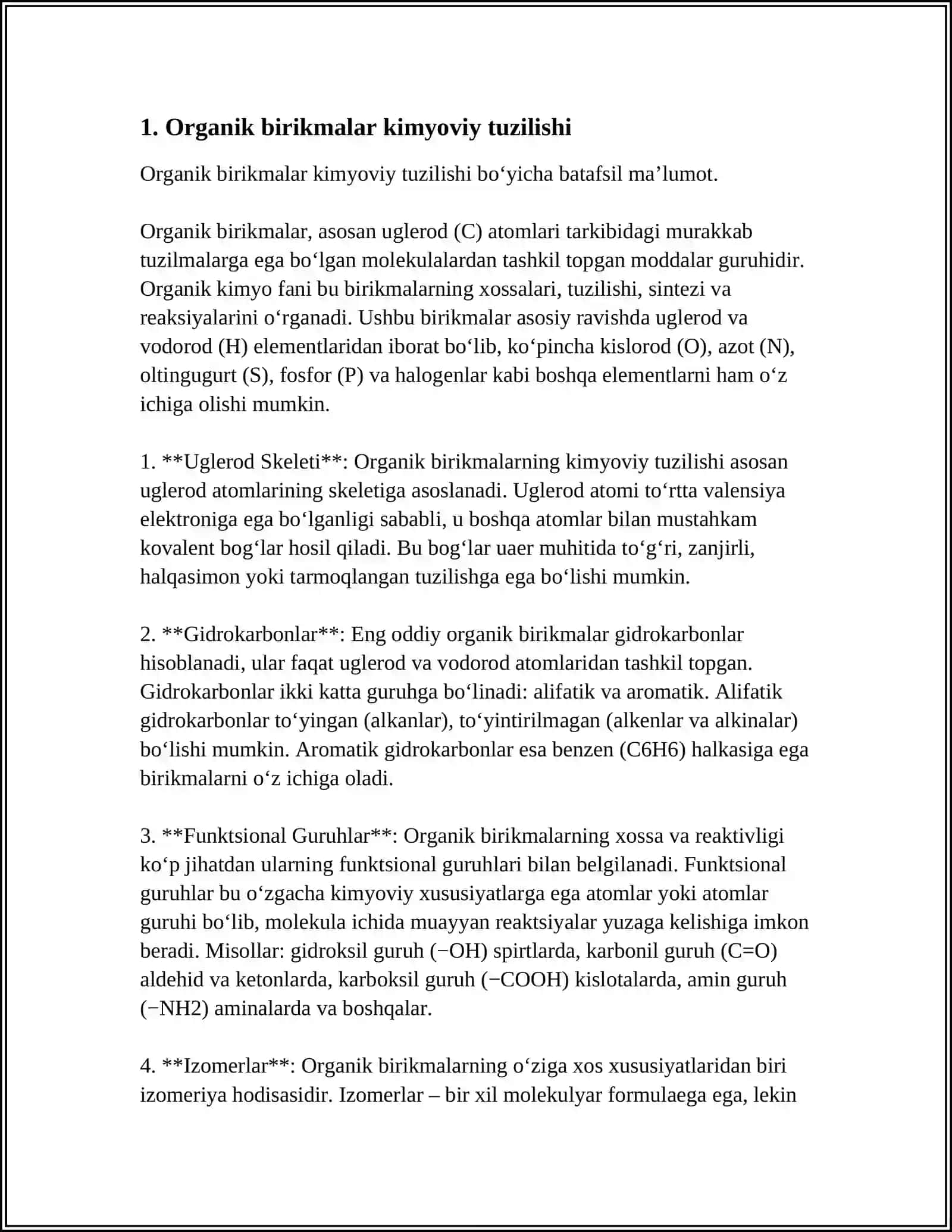ORGANIK BIRIKMALARNING SINFLANISHI VA NOMENKULATURASI 3