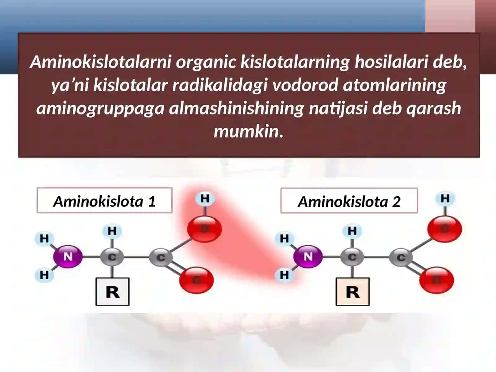 Aminokislotlar va oqsillar. Olinishi va xossalari 3