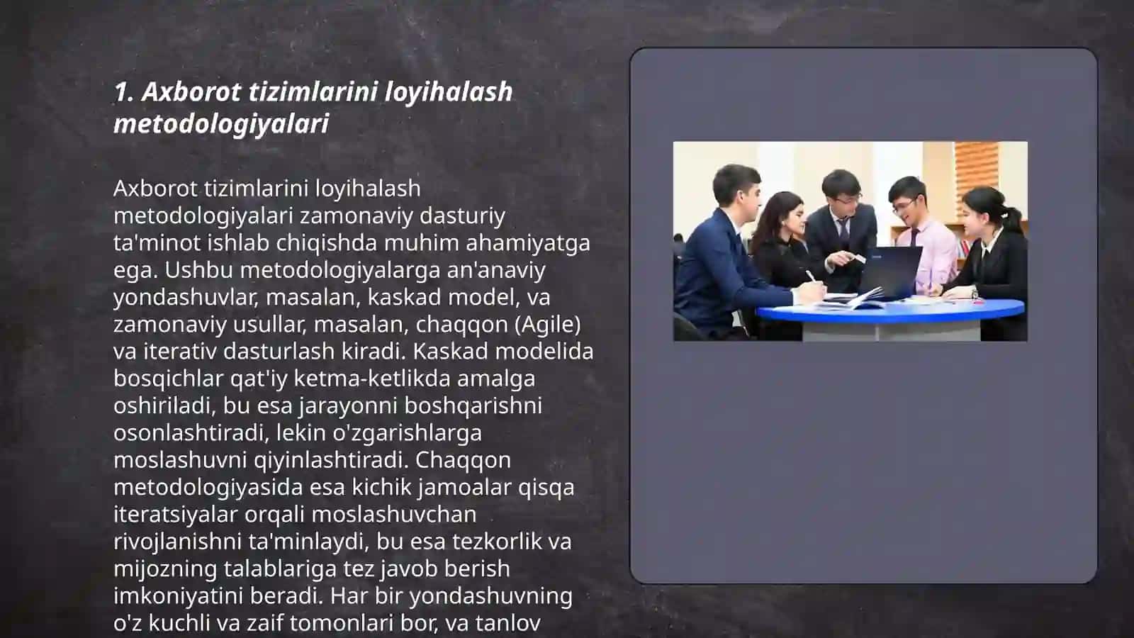 Axborot tizimlarini loyihalash metodologiyalari 3