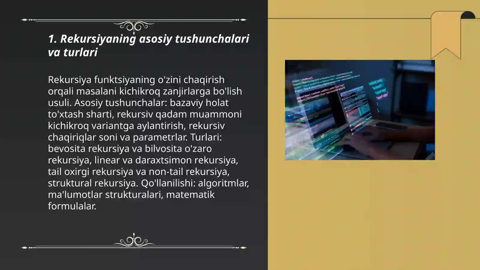 Rekursiv jarayonlarni tashkil etish 3