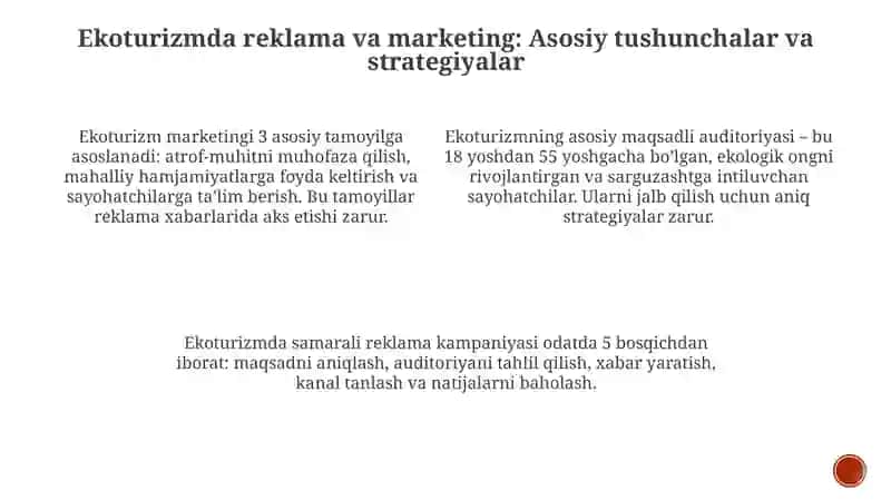 Ekoturizmda reklama va marketing 3