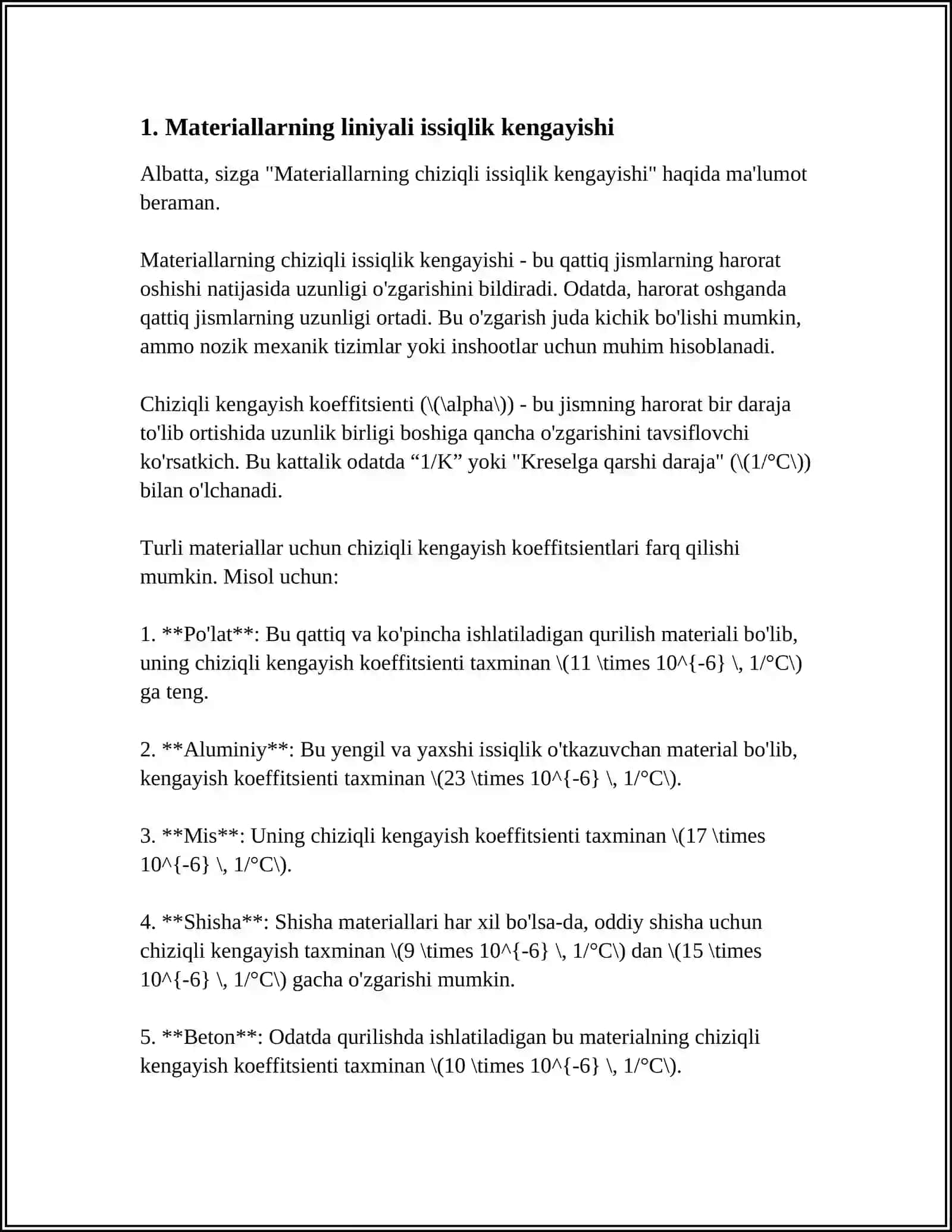 MATERIALLARNING ISSIQLIK KENGAYISHI 3