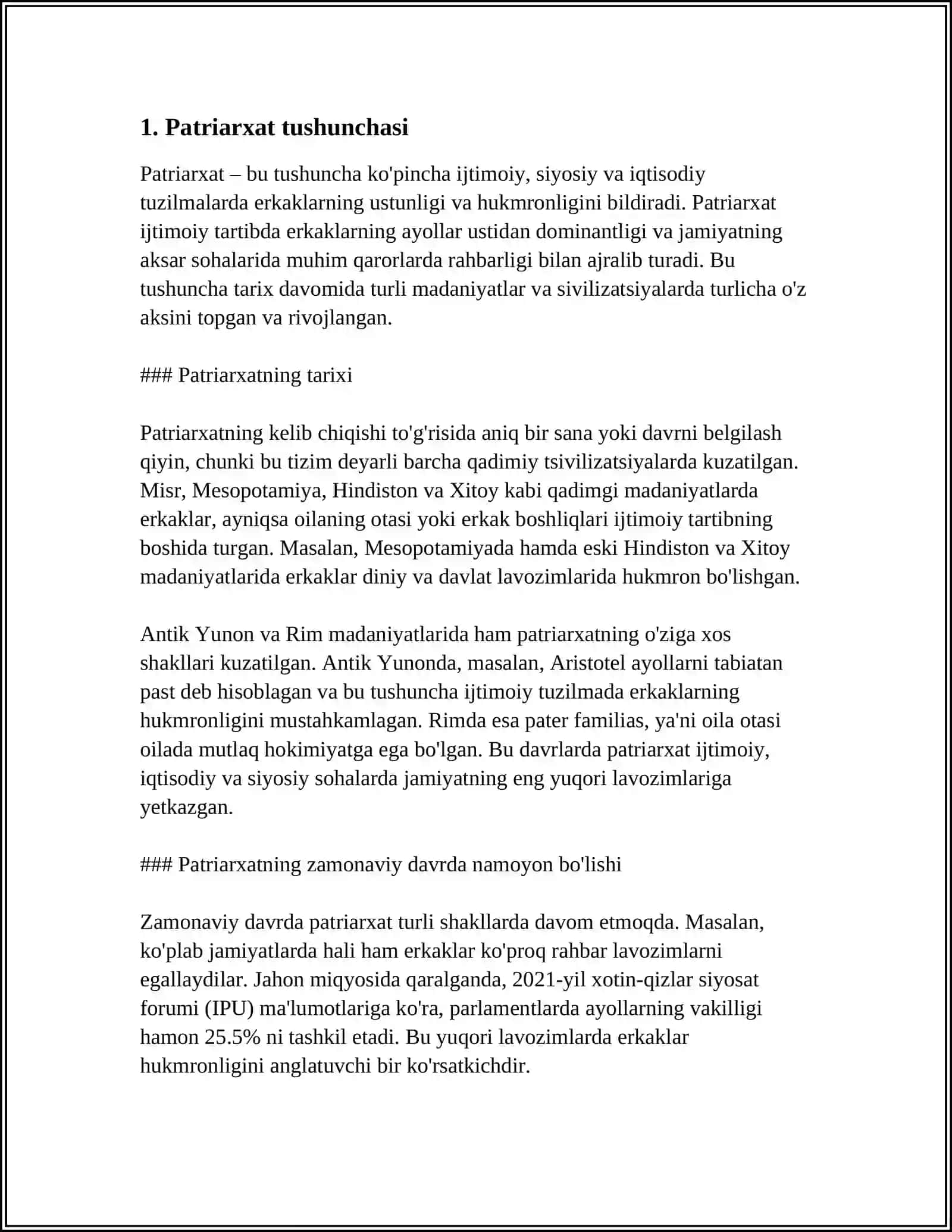INSONIYATNING TARIXIY PATRIARXAT DAVRI 3