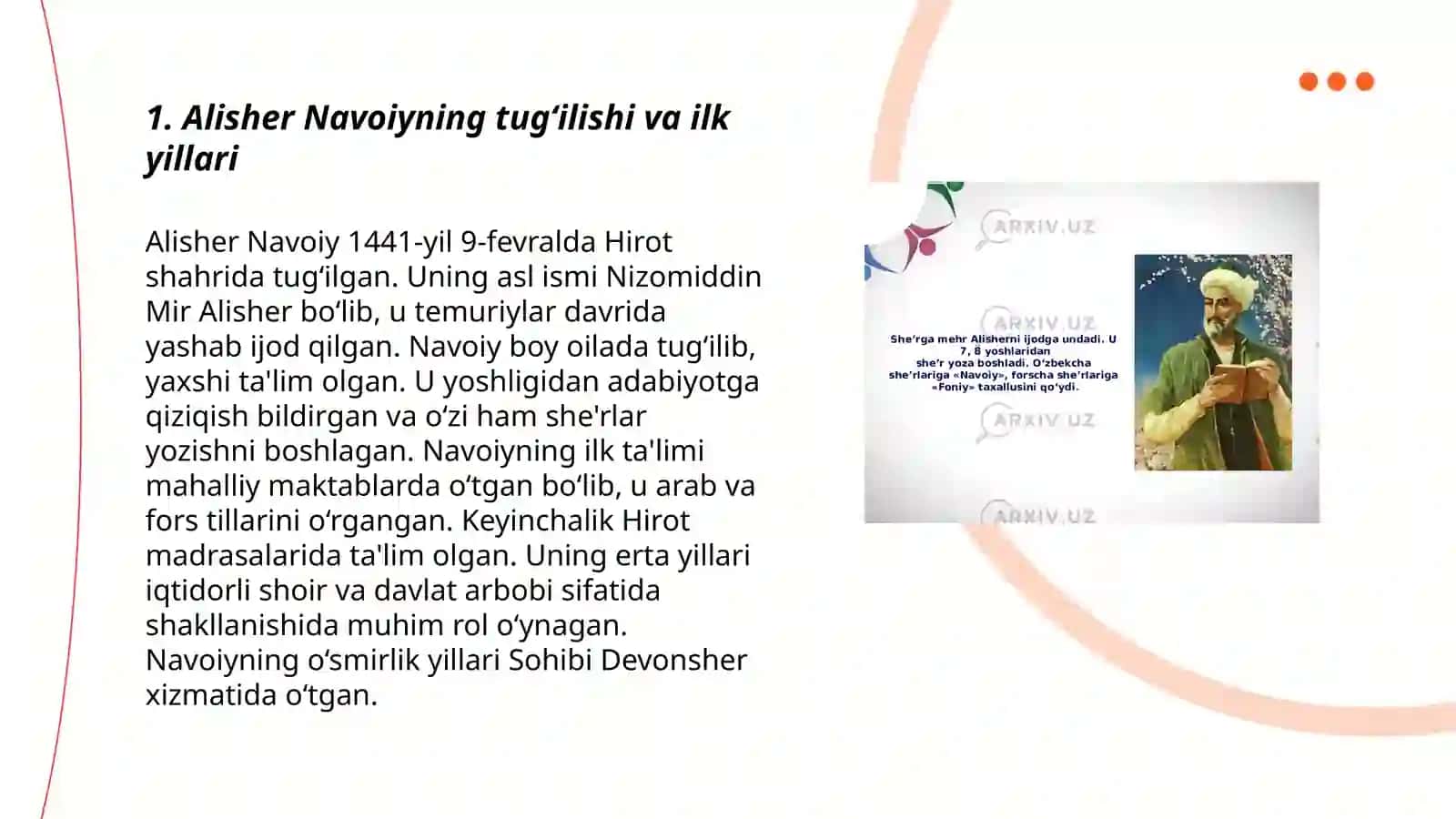 Alisher Navoiyning tug‘ilishi va ilk yillari 3