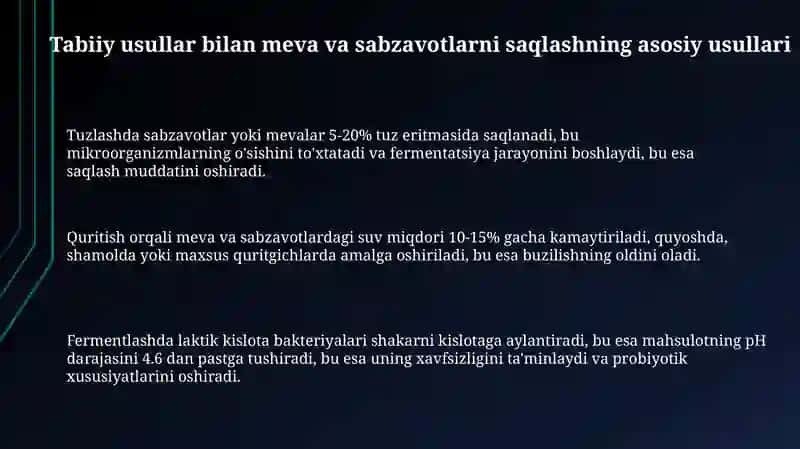 Meva sabzavotlarni tabiiyusuldakonservalash 3