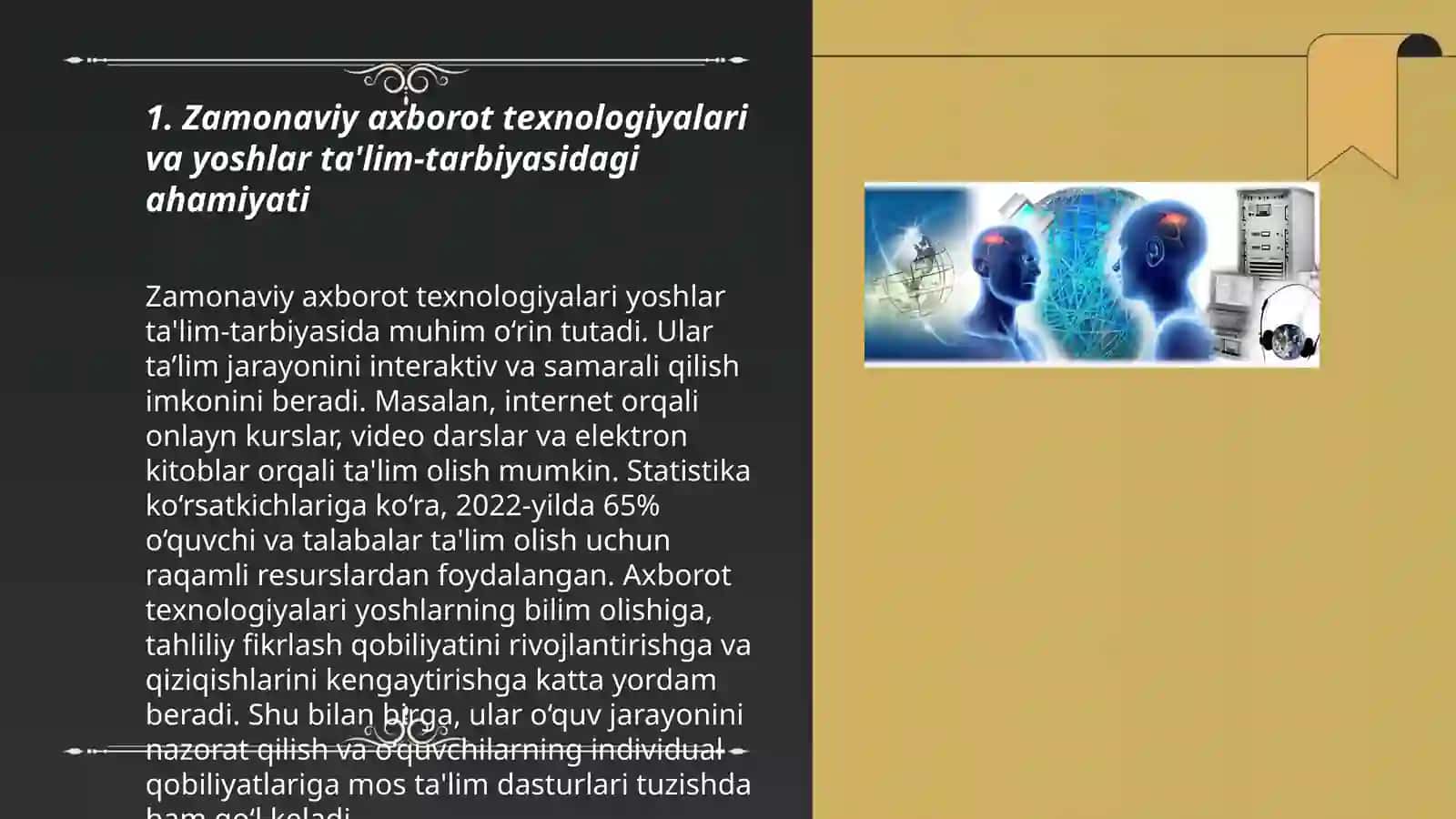 Yoshlar ta'lim- tarbiyasida zamonaviy axborot texnologiyalarning o'rni va ahamiyati 3