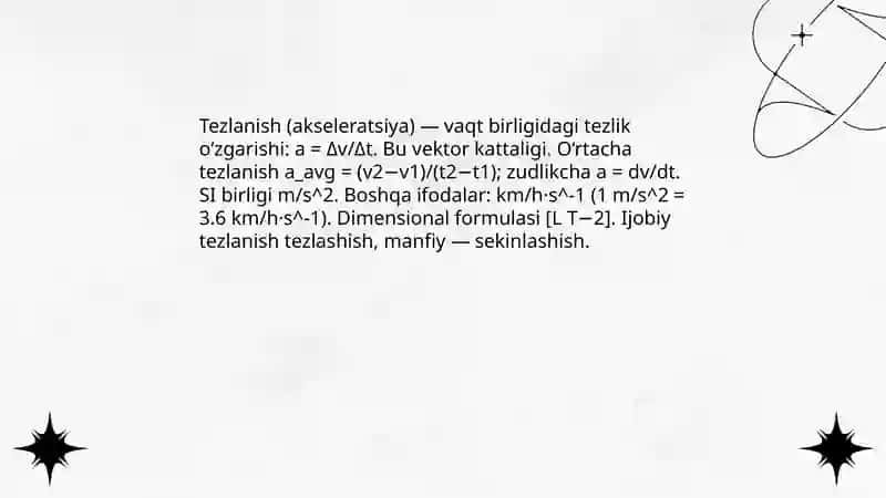 Tezlanish (akseleratsiya) 3