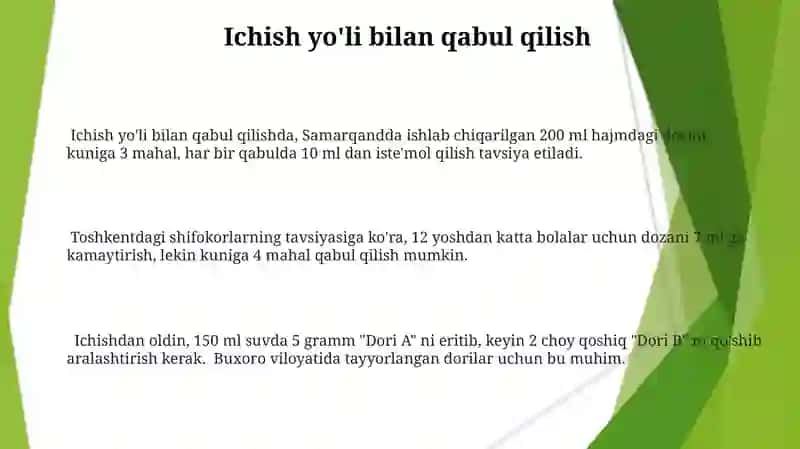 Dori vositalarini qo'llash usullari 3