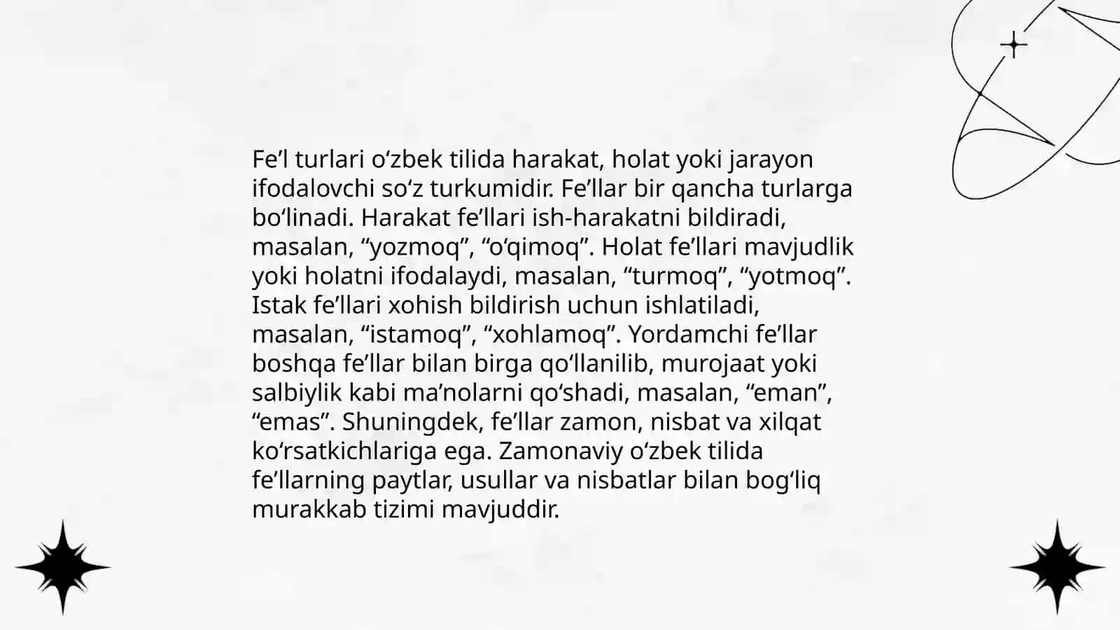 Feʼl haqida maʼlumot 3