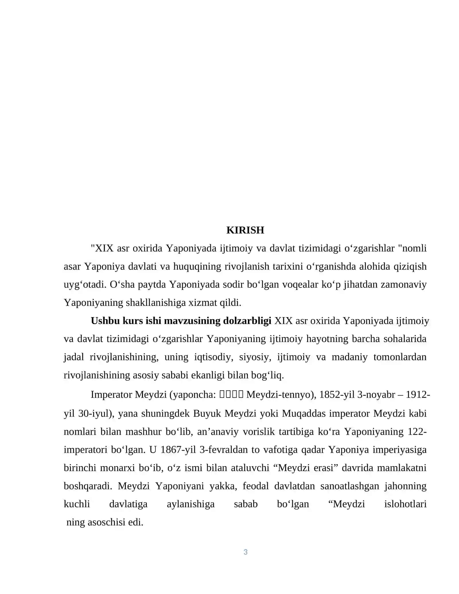 YAPONIYA MEYDZI TIKLANISH DAVRIDA. ISLOHOTLAR 3