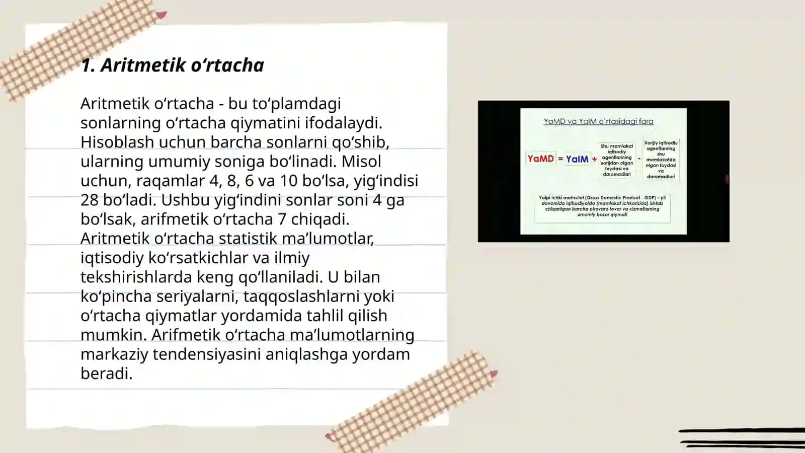 Tuzilmaviy oʻrtacha koʻrsatkichlar 3
