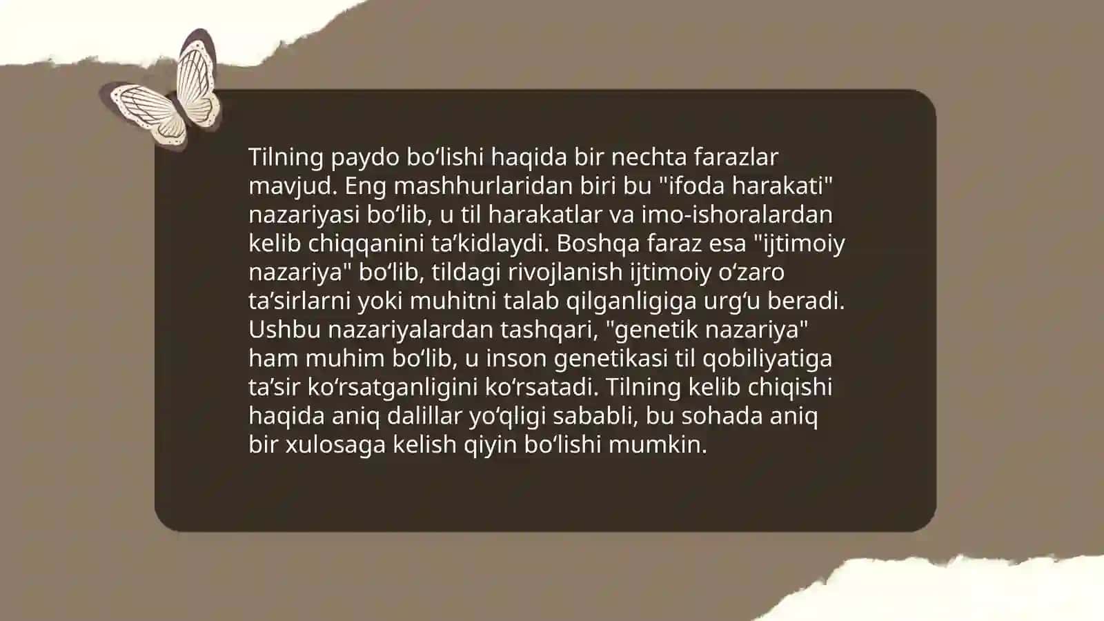 Til va yozuv, ularning paydo bo‘lishi haqidagi farazlar va ularning (piktografik, piktogramma, ideografik-logografik, ieroglifik, fonografik, sillabik yozuv, stenografiya, transkripsiya) shakllari 3