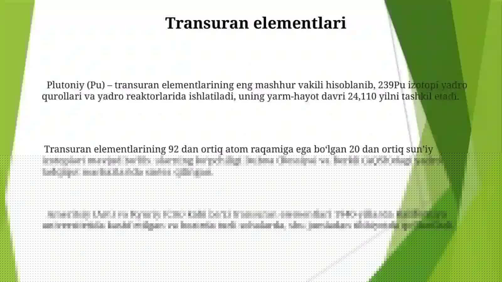Aktinoidlar va Transuranelementlar 3