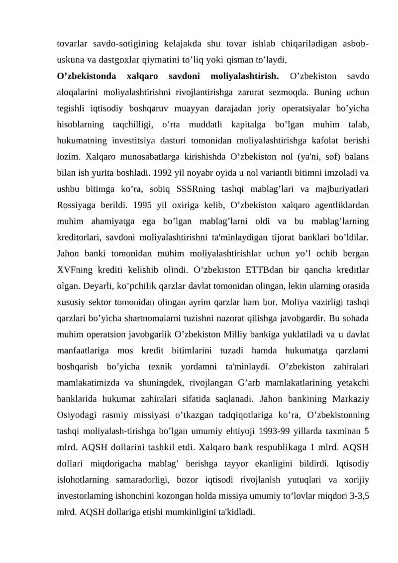 Xalqaro savdoni moliyalashtirish 3