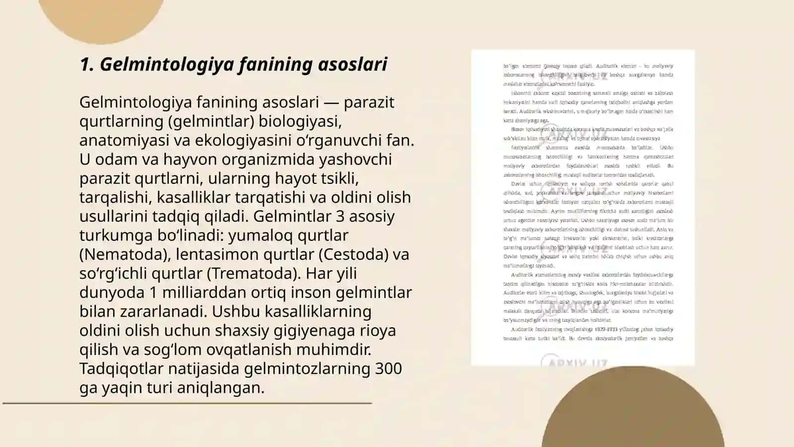 Gelmintologiya uning maqsadi va vazifalari 3