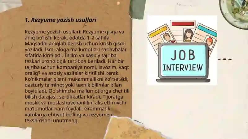 Rezyume yozish usullari 3