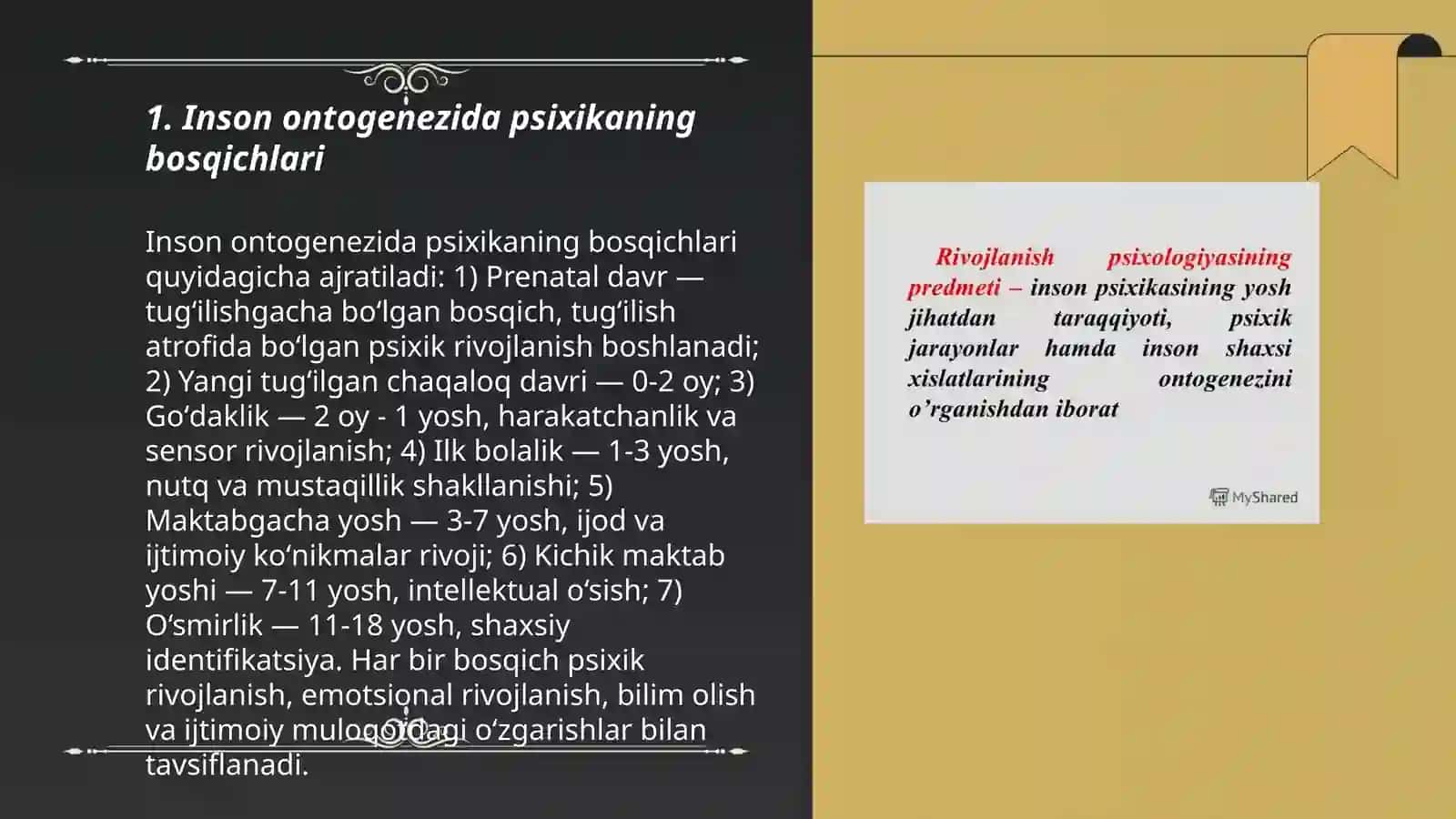 Ontogenezda inson psixikasining rivojlantirishi 3