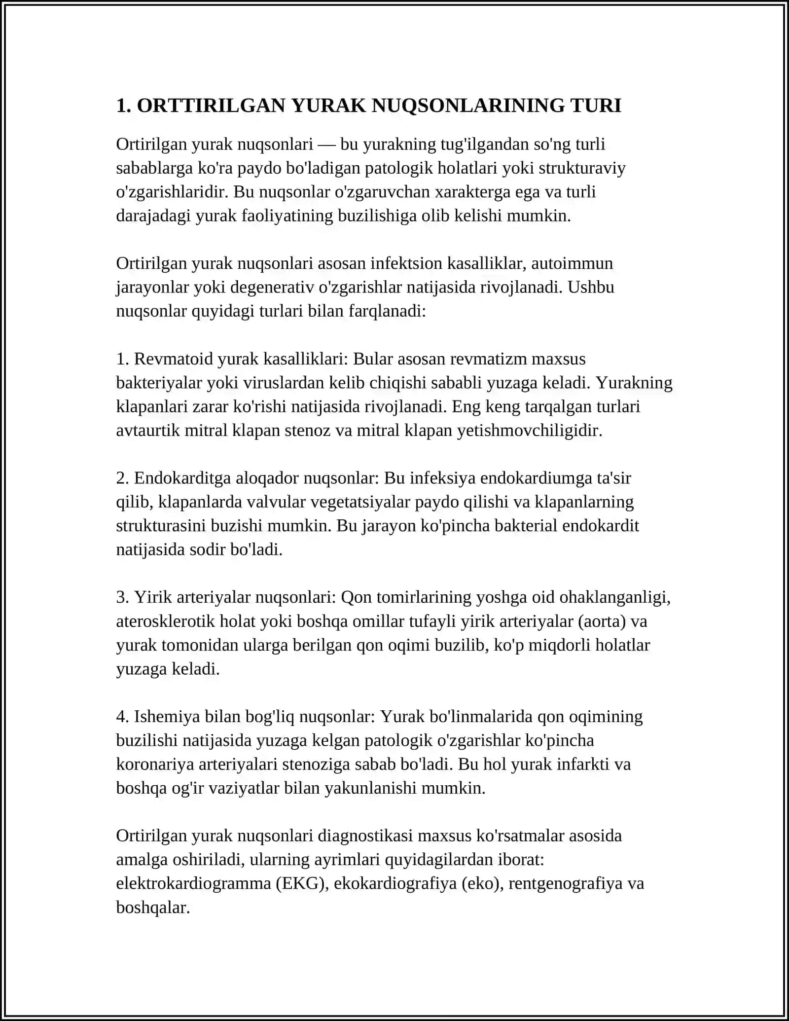 ORTTIRILGAN YURAK NUQSONLARI 3
