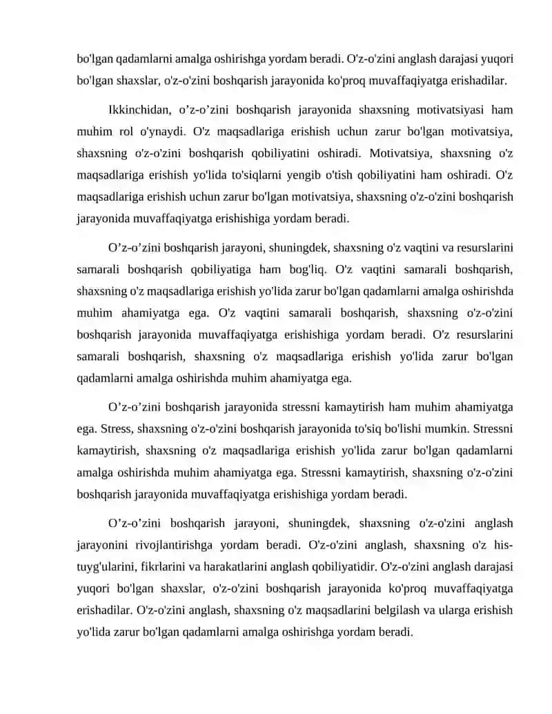 O’z o’zini boshqarish va samaradorlik uchun javobgarlik 3