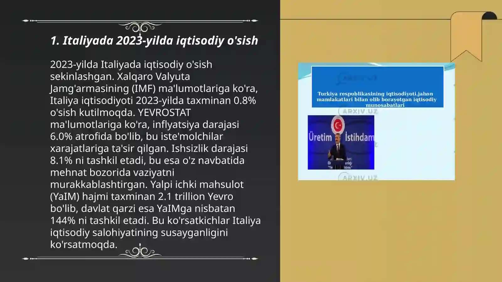 Italiya iqtisodiyoti 2023 3