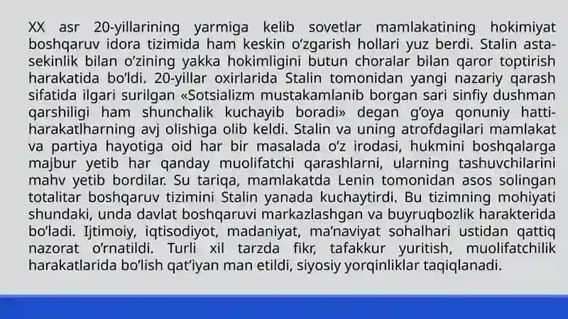 O'zbekistonda qatag'onlikning yangi bosqichi 3