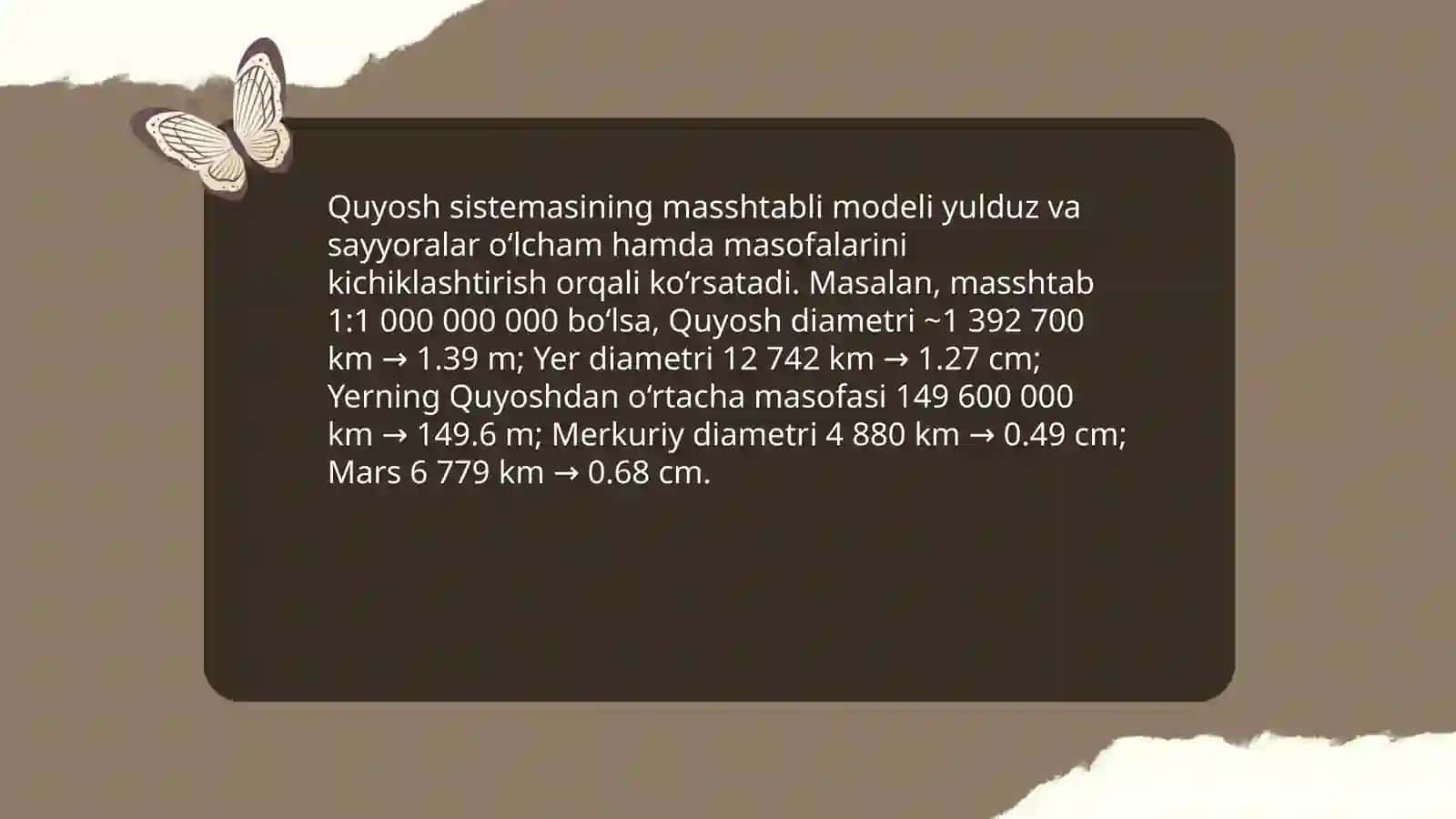 Astronomiyadan modellarni namoyish etish 3