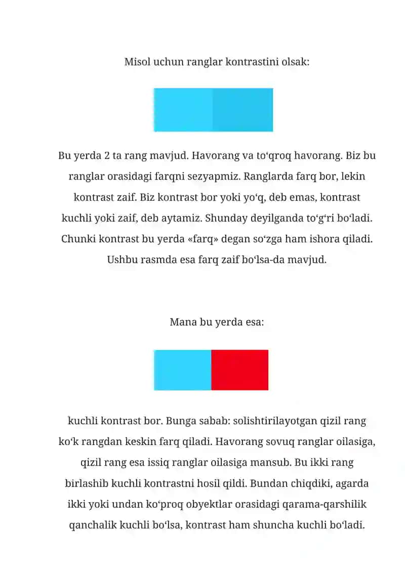 KONTRAST VA NYUANS, AYNIYAT 3