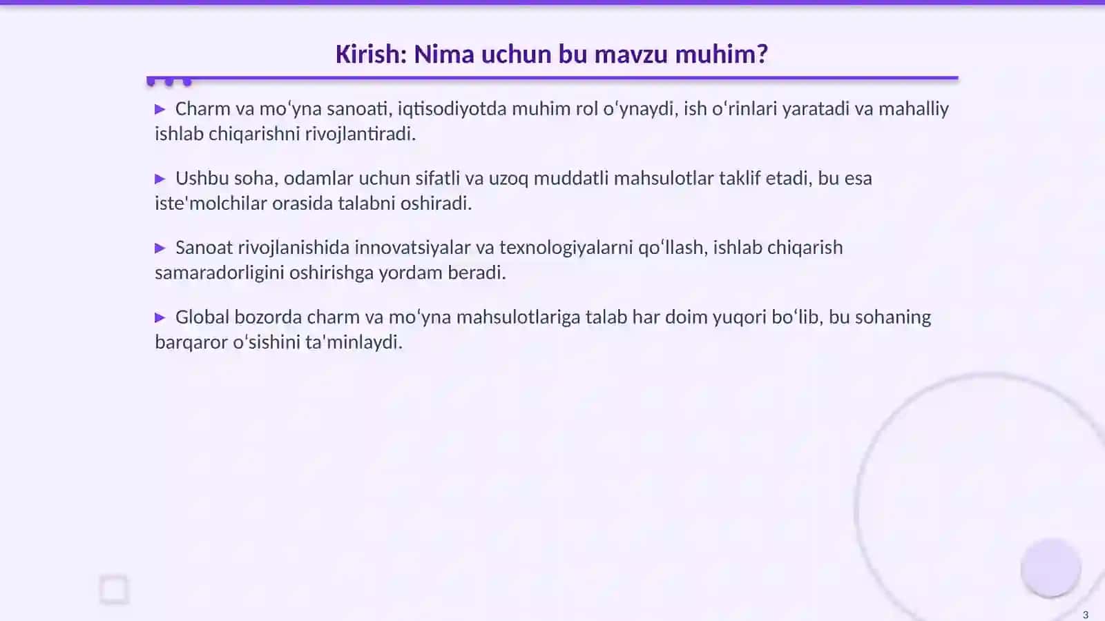 Charm va Moʻyna Ishlab Chiqarish Korxonalarining Umumiy Tavsifi 3