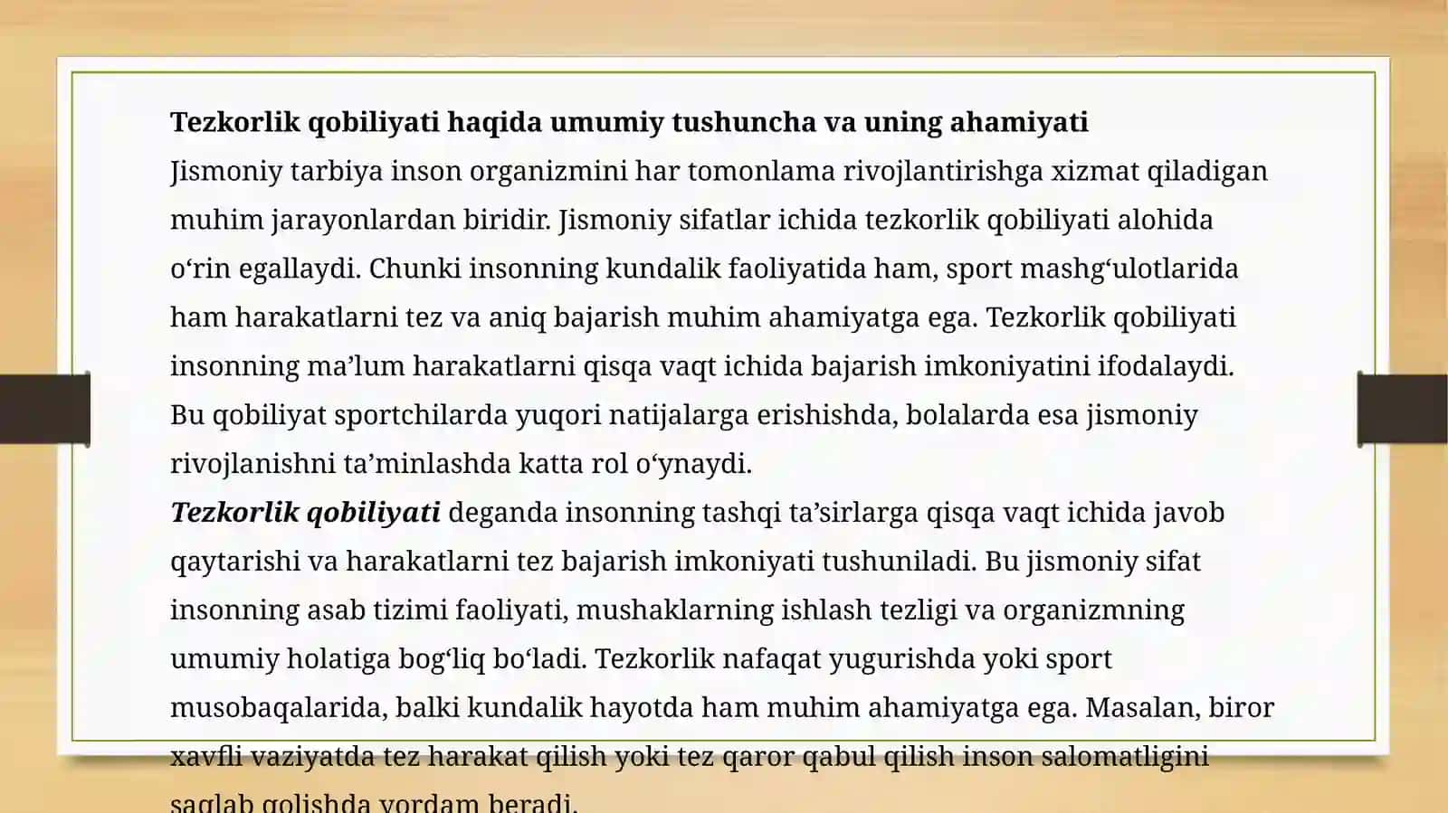 Tezkorlik qobiliyatini tarbiyalash 3