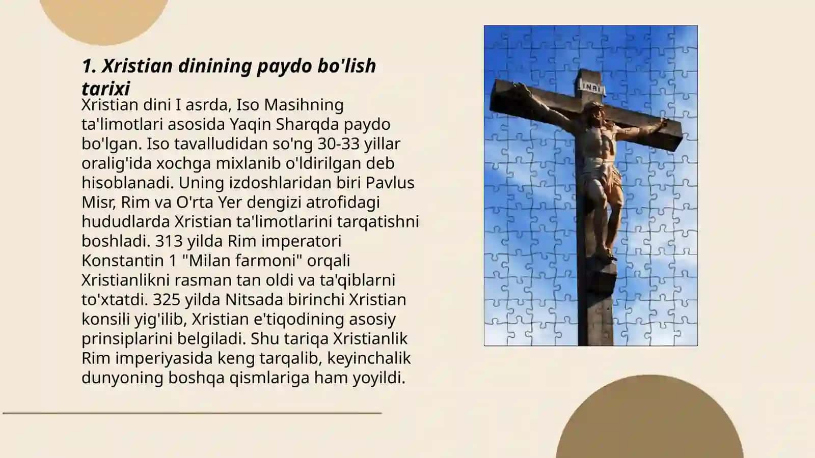 Xristiyan dini tariyxı ha'm tiykarg'ı idealari 3
