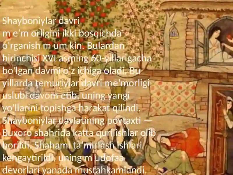 XVI-XIX asrlar o'zbek xalqi san'ati 3