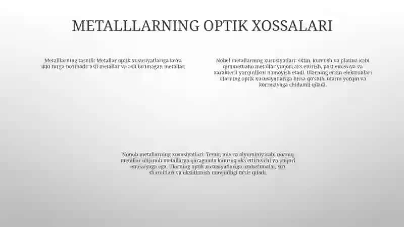 Kòzning Optik Xususiyatlari 3