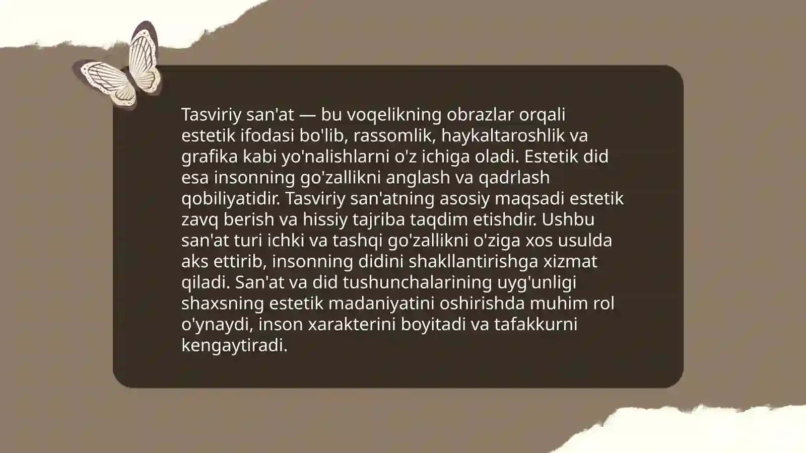 Tasviriy san'at va estetik did tushunchalari 3
